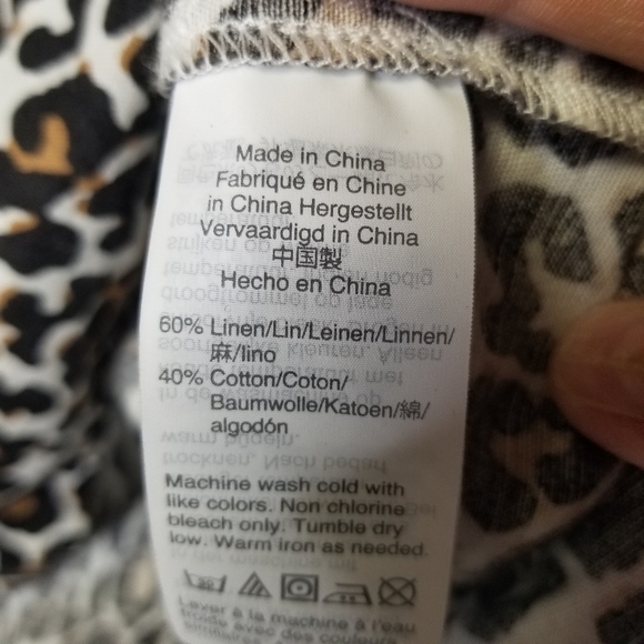 J Crew animal print linen blend slim button up shirt - Picture 4 of 9